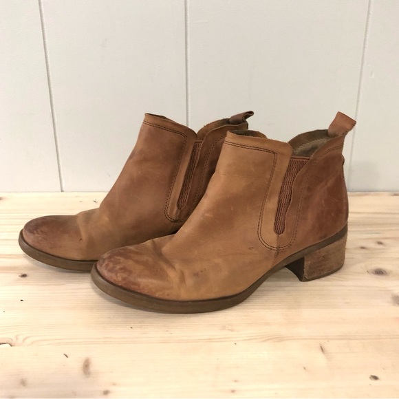 Kork’s Tasha Leather Booties Ankle Boots Cognac Brown Classic Women’s 6.5 - Picture 1 of 6